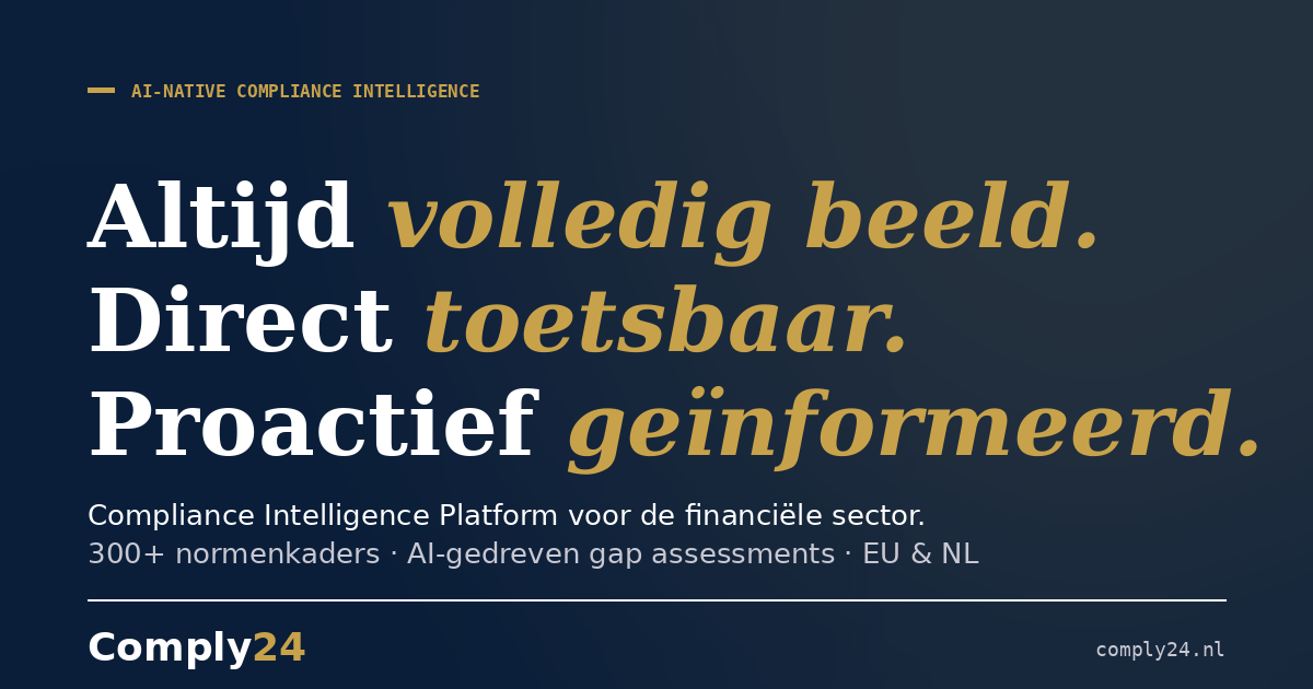Comply24 — Compliance Intelligence Platform voor de financiële sector